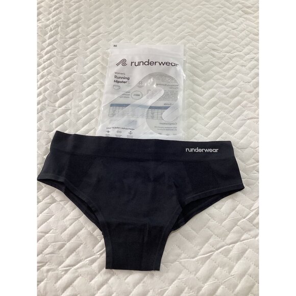 Runderwear Womens Running Hipster Chafe-Free Seamless Design Black M  Underwear - Picture 1 of 5